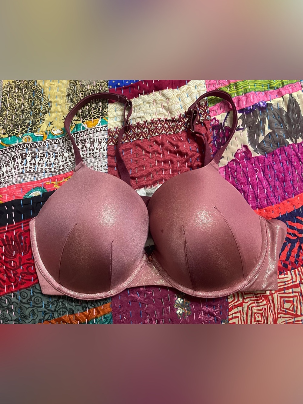 Savage X Fenty Plus Deep Mauve Shimmery Contour Bra
